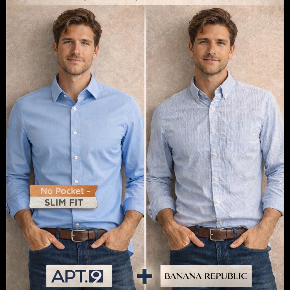 2 Men’s Dress Shirts – Classic Blue | Medium | Excellent Condition